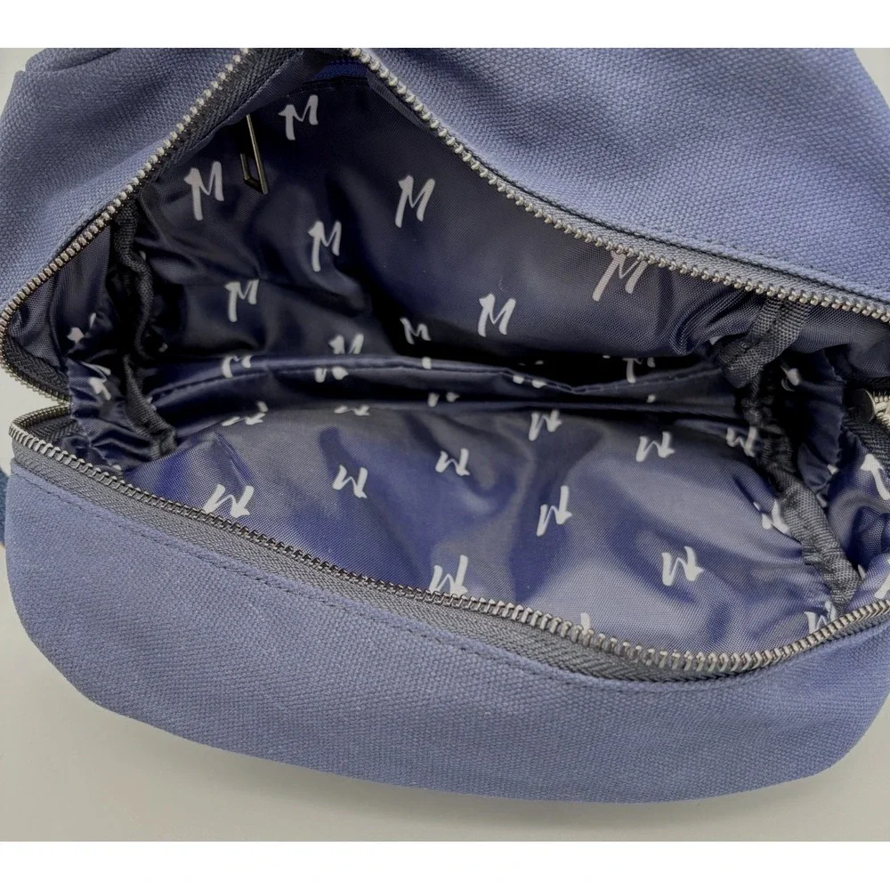Mugsy Denim Dopp Kit Bag Canvas &‎ Leather Vacation Travel Cosmetic Bag New